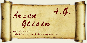 Arsen Glišin vizit kartica
